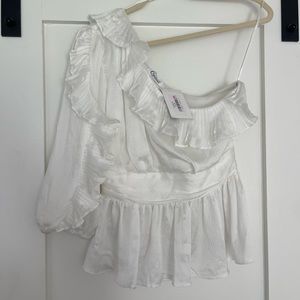 NWT White One Shoulder Top